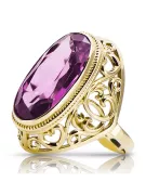 Ring Vintage craft Amethyst 14K Yellow gold vrc184y